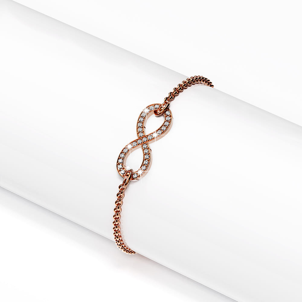 Infinity Bracelet Embellished with SWAROVSKI® Crystals in Rose Gold