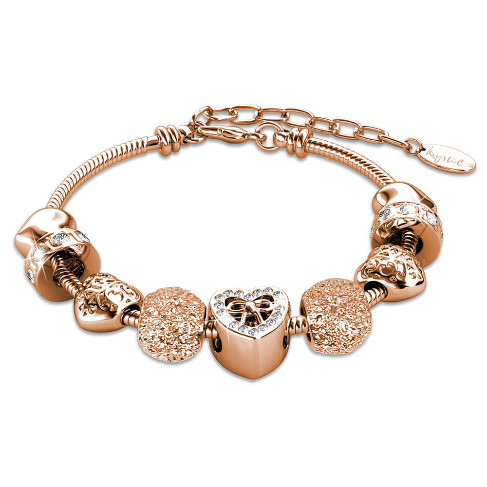 Rose Gold Amore Beaded Bracelet Embellished with SWAROVSKI® Crystals