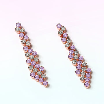 Krystal Couture Dual Tone Scattered Austrian Crystals Earrings