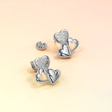 Krystal Couture Trio Heart Stud Earrings Embellished with SWAROVSKI® Crystals