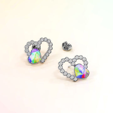 Krystal Couture Fancy Heart Earrings Embellished with Swarovski® Crystals