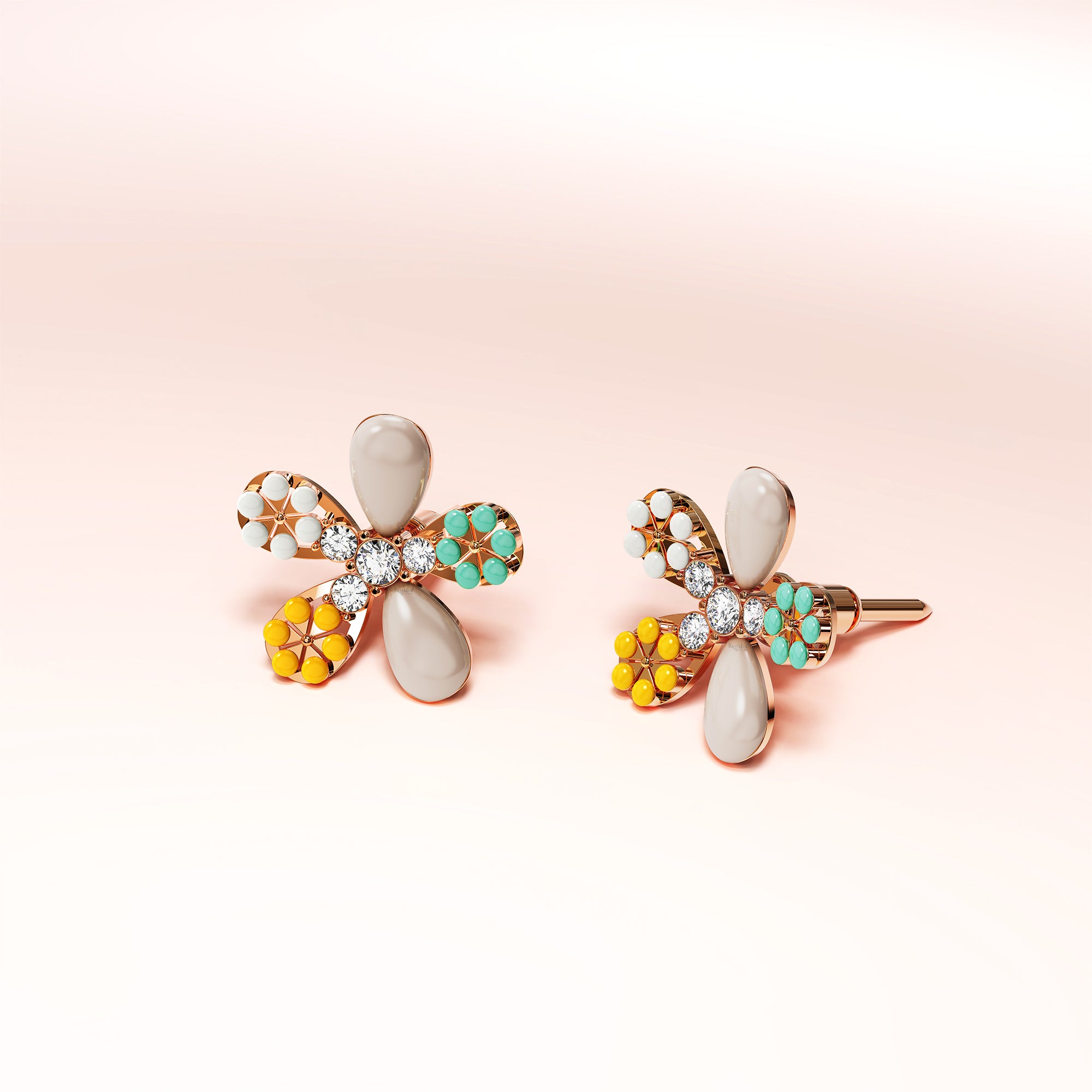 Adriana Multicolour Floral Stud Earrings