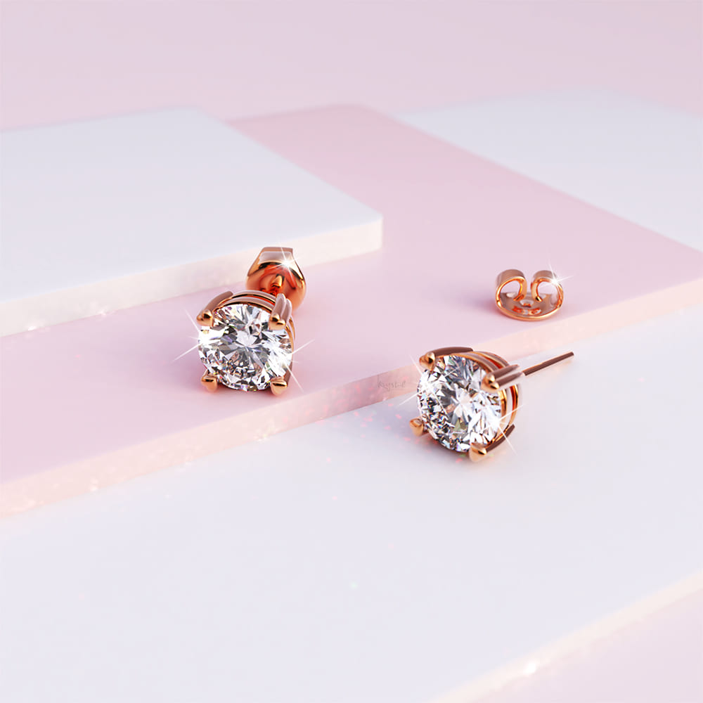 Solitaire Studs Embellished With SWAROVSKI® Crystals