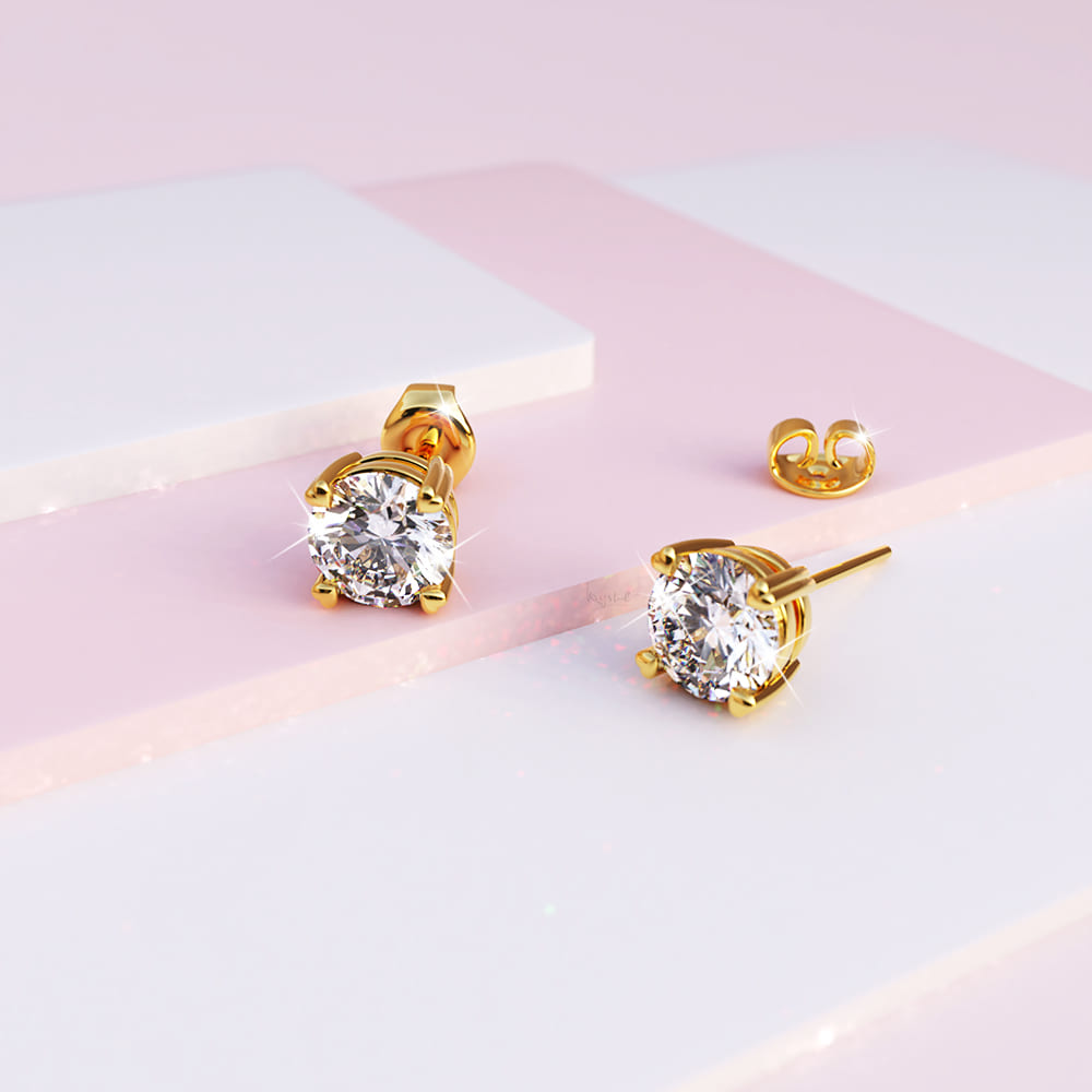 Solitaire Studs Embellished With SWAROVSKI® Crystals