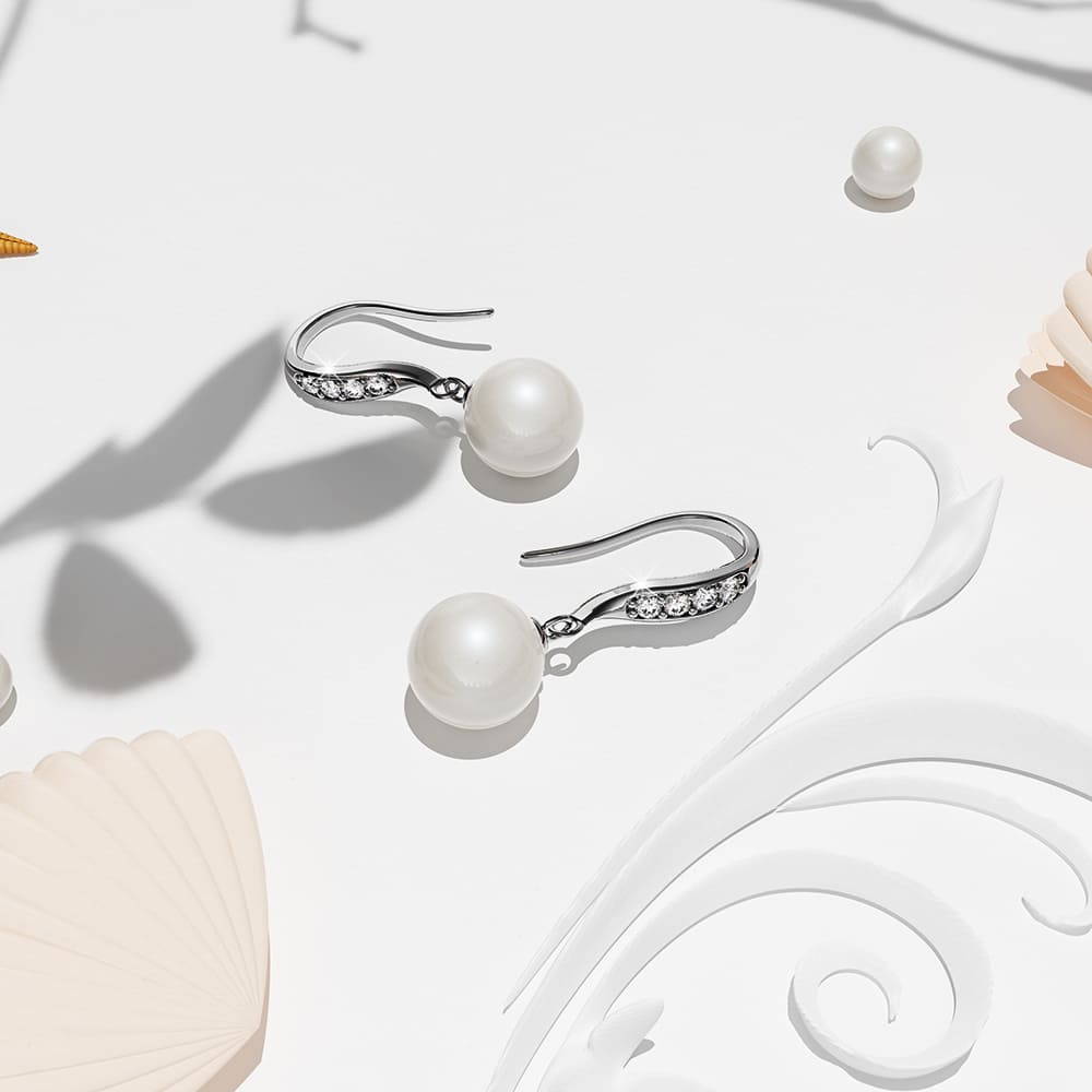 Chivalry Pearl Drop Earrings Embellished with SWAROVSKI® Crystal Pearls