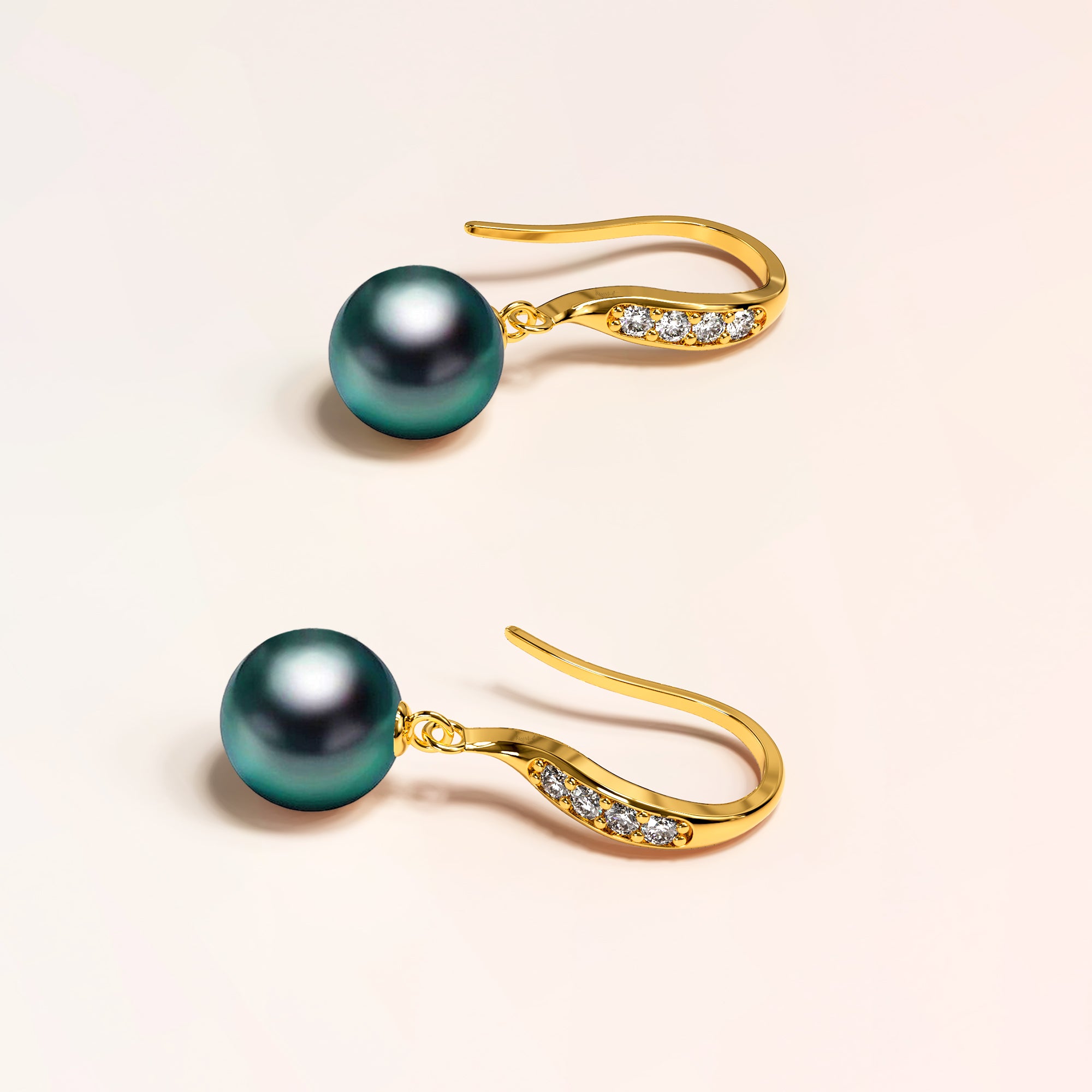 Chivalry Pearl Drop Earrings Embellished with SWAROVSKI® Crystal Iridescent Tahitian Look Pearls