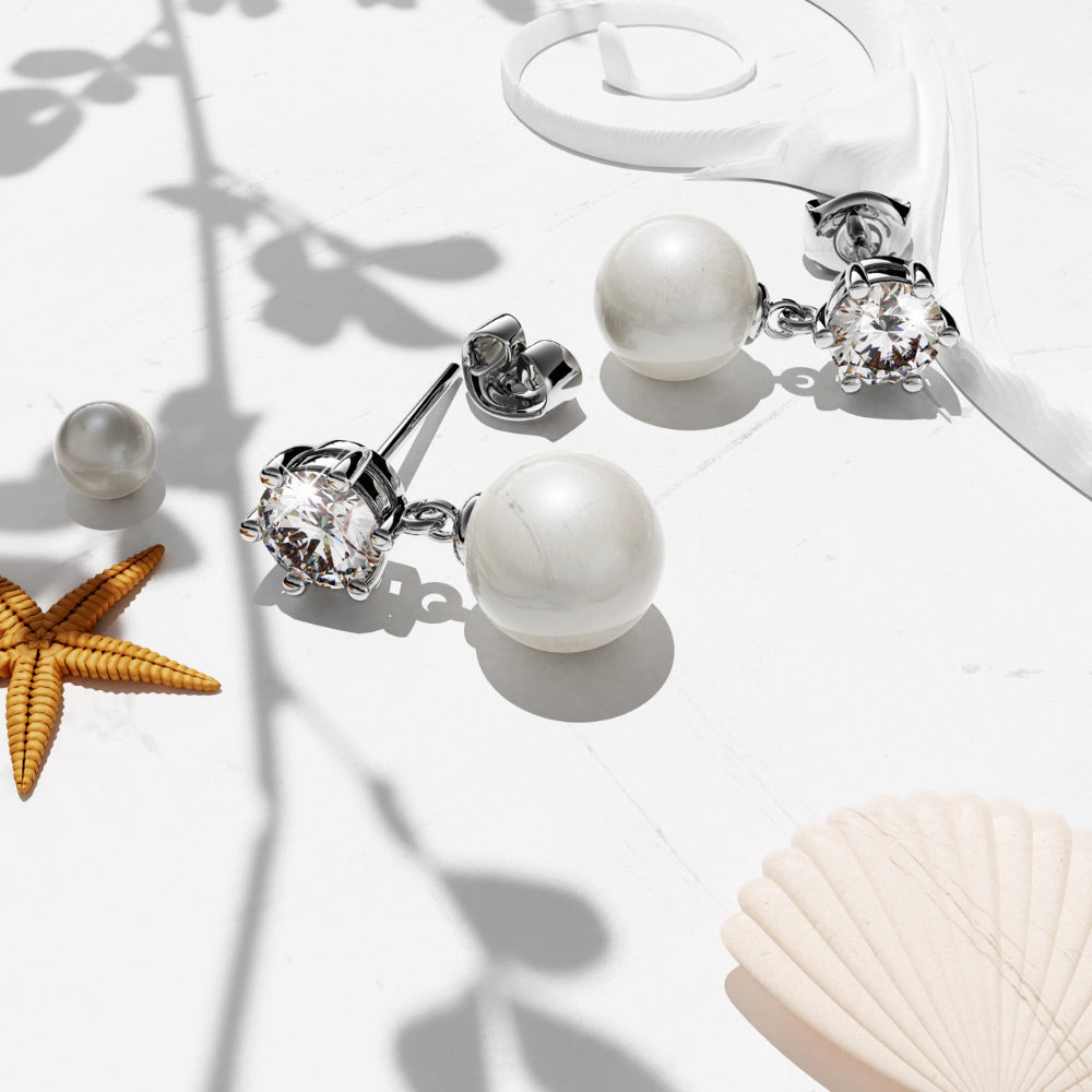 Margaux Drop Earrings Embellished With SWAROVSKI® crystals and Pearls