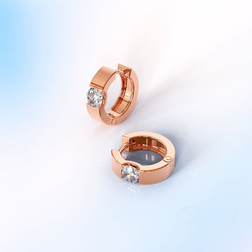 Krystal Couture Center Stone Huggie Earrings Embellished with Swarovski® Crystals