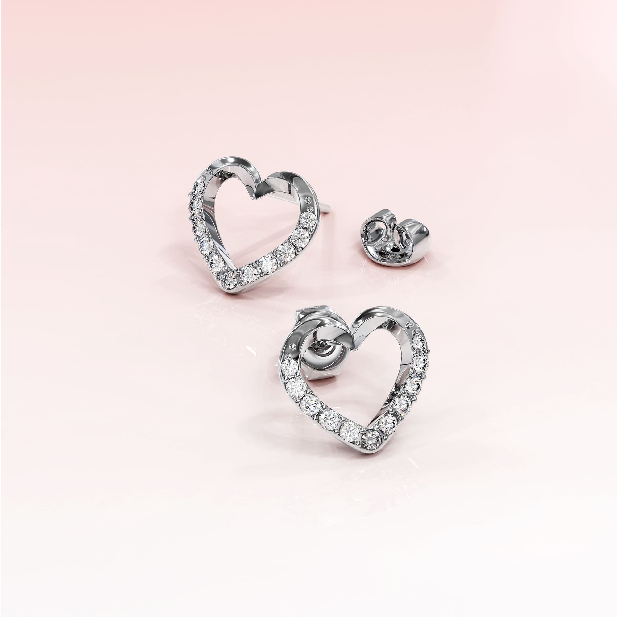 Innocent Heart Stud Earrings Embellished With SWAROVSKI® Crystals