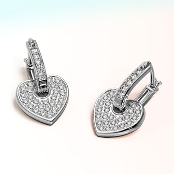 Heart-Shaped Dangle Earrings Embellished With SWAROVSKI® Crystals