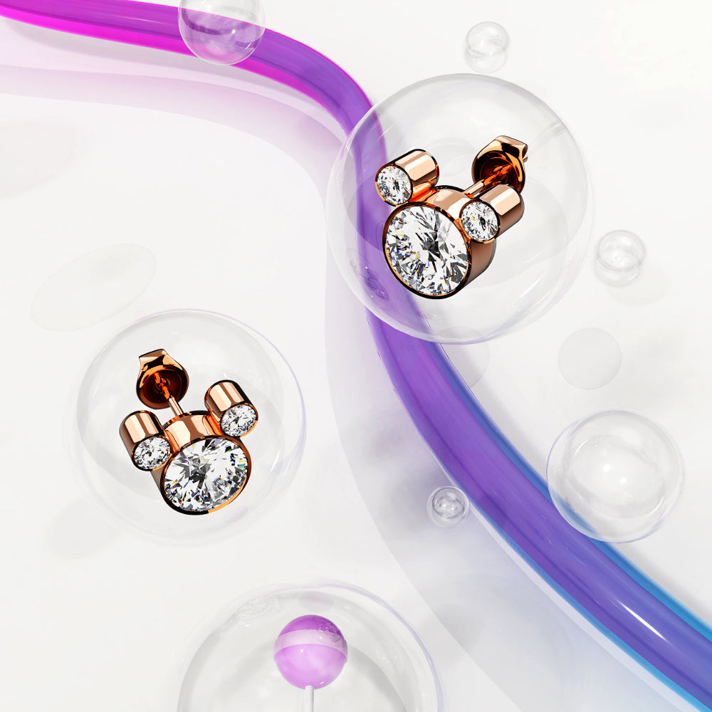 Mickey Silhouette Stud Earrings Embellished With SWAROVSKI® Crystals