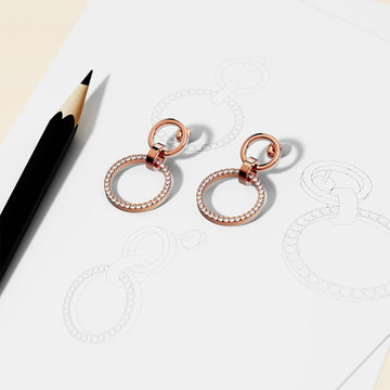 Orbit of Elegance Earrings Embellished with SWAROVSKI® Crystal in Rose Gold