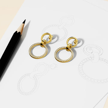 Krystal Couture Orbit of Elegance Earrings Embellished with SWAROVSKI® Crystal in Gold