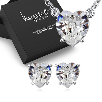 Boxed Heart Dazzle Necklace And Earrings Set Embellished with SWAROVSKI® crystals