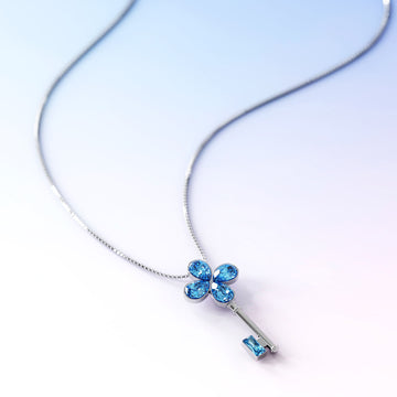 Krystal Couture Flower Key Necklace Embellished with Swarovski® Crystals