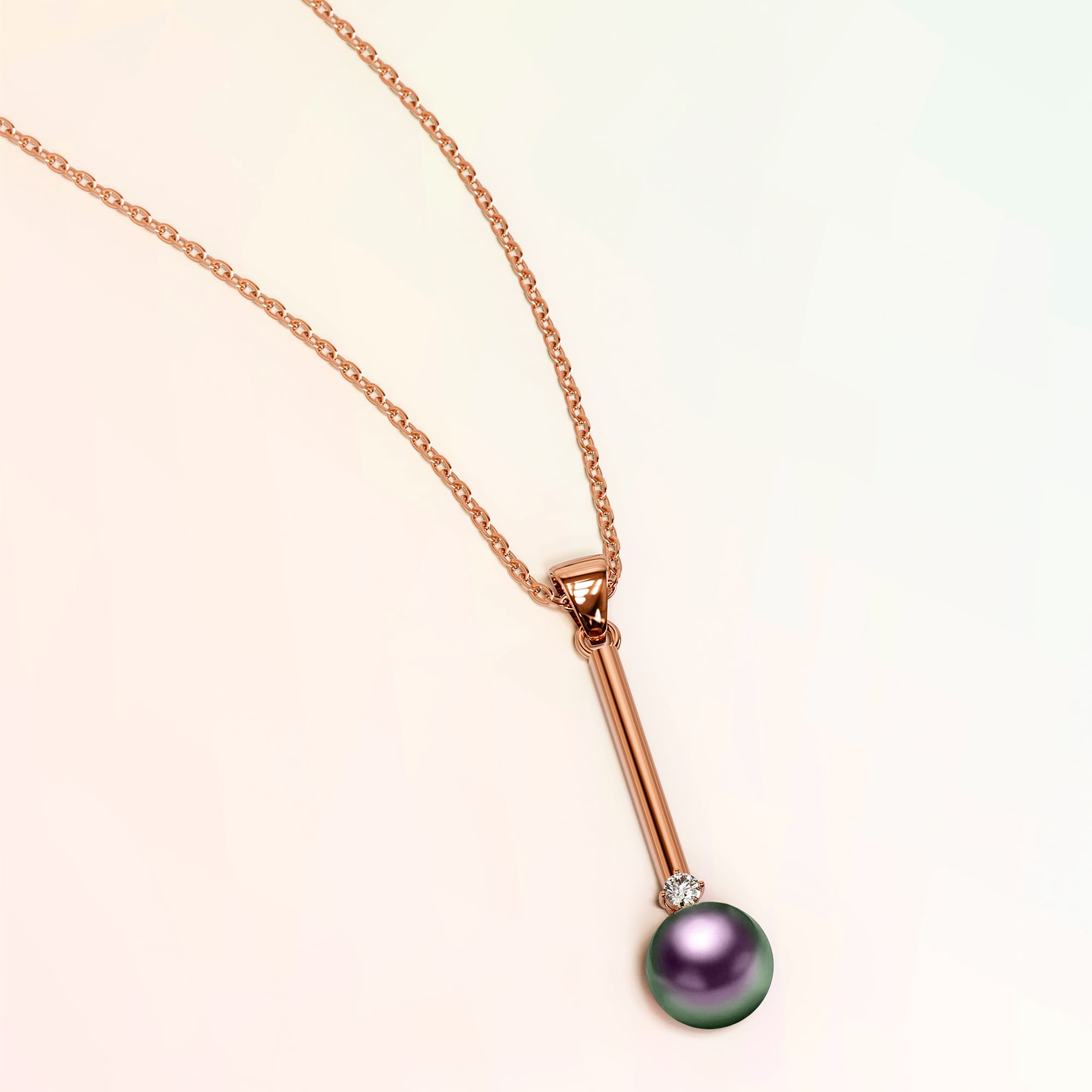 Magnificent Pearl Drop Necklace Embellished with SWAROVSKI® Crystal Iridescent Purple Pearls