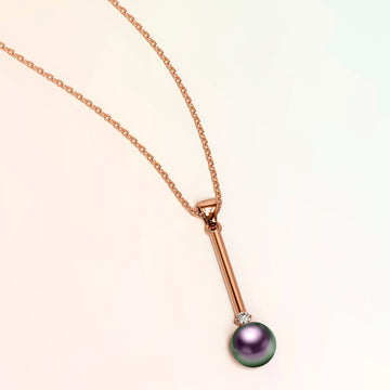 Magnificent Pearl Drop Necklace Embellished with SWAROVSKI® Crystal Iridescent Purple Pearls