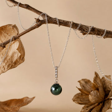 Krystal Couture Lustrous Pendant Necklace Embellished with Swarovski® Crystal Iridescent Tahitian Look Pearls