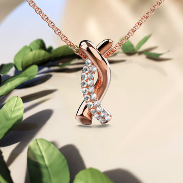 Intertwined Rose Gold Pendant Necklace Embellished With SWAROVSKI® Crystals