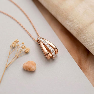 Krystal Couture Sparkly Triple Round Necklace in Rose Gold Adorned with Swarovski® Crystals
