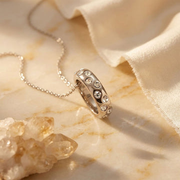 Krystal Couture Ecliptic Pendant Necklace in White Gold Adorned with Swarovski® Crystals