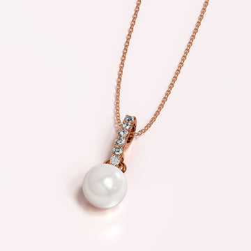 Luminous Pearl Pendant Necklace in Rose Gold Adorned With Crystals from SWAROVSKI®