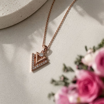 Krystal Couture Trilateral Necklace Embellished with Crystals from Swarovski® in Rose Gold