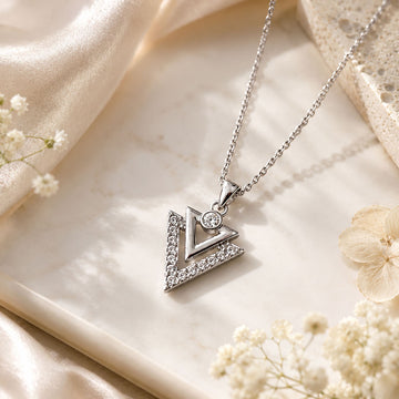 Krystal Couture Trilateral Necklace Embellished with Crystals from SWAROVSKI® in White Gold