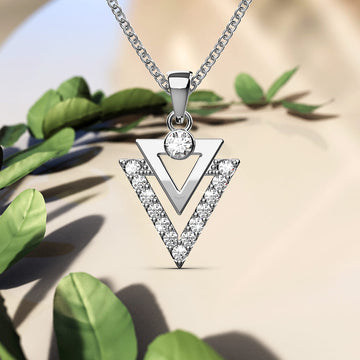 Trilateral Necklace Embellished with Crystals from SWAROVSKI® in White Gold