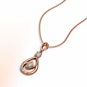 Periwinkle Teardrop Necklace Embellished with Crystals from SWAROVSKI® in Rose Gold