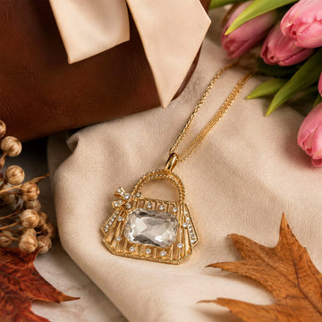 Krystal Couture Pamela Handbag Long Necklace Embellished with Swarovski® Crystals