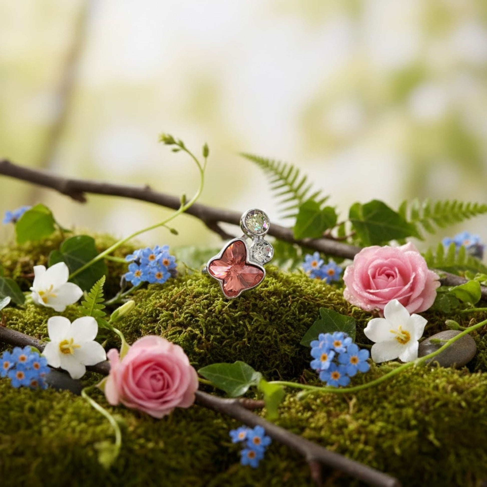Spring Butterfly Ring Embellished With SWAROVSKI® Crystals - 2