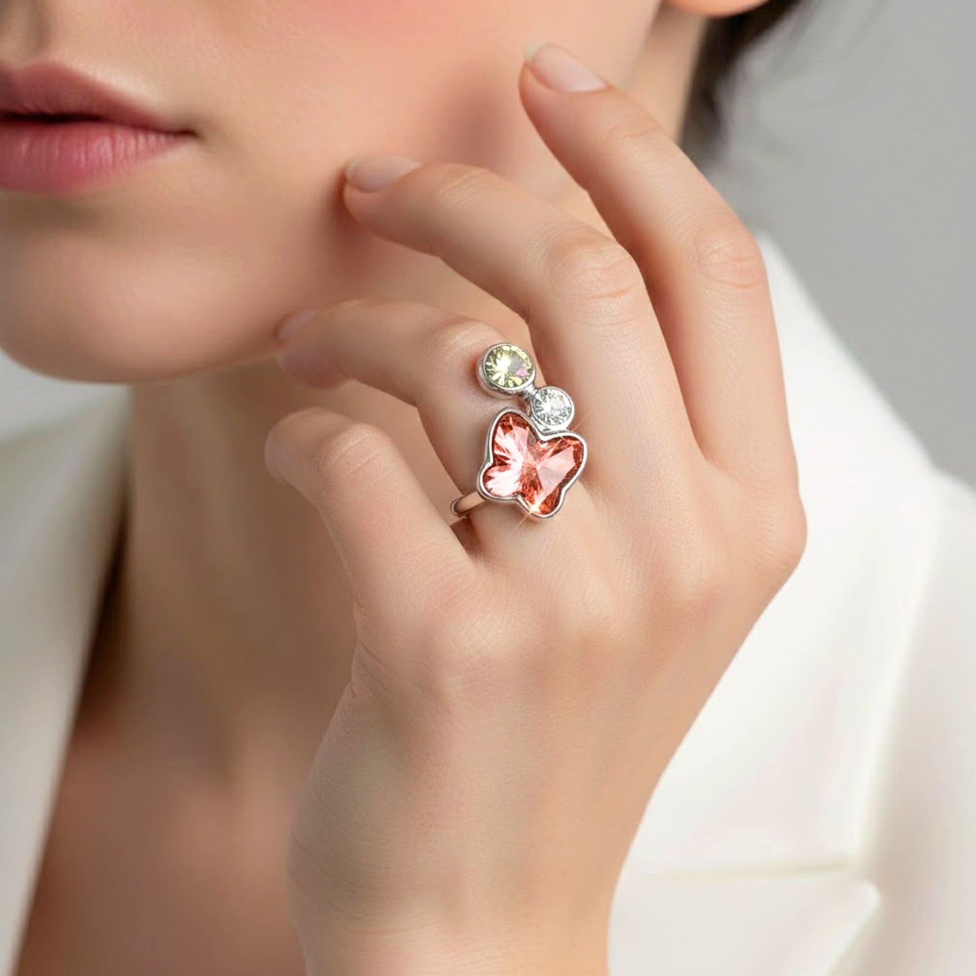 Spring Butterfly Ring Embellished With SWAROVSKI® Crystals - 5
