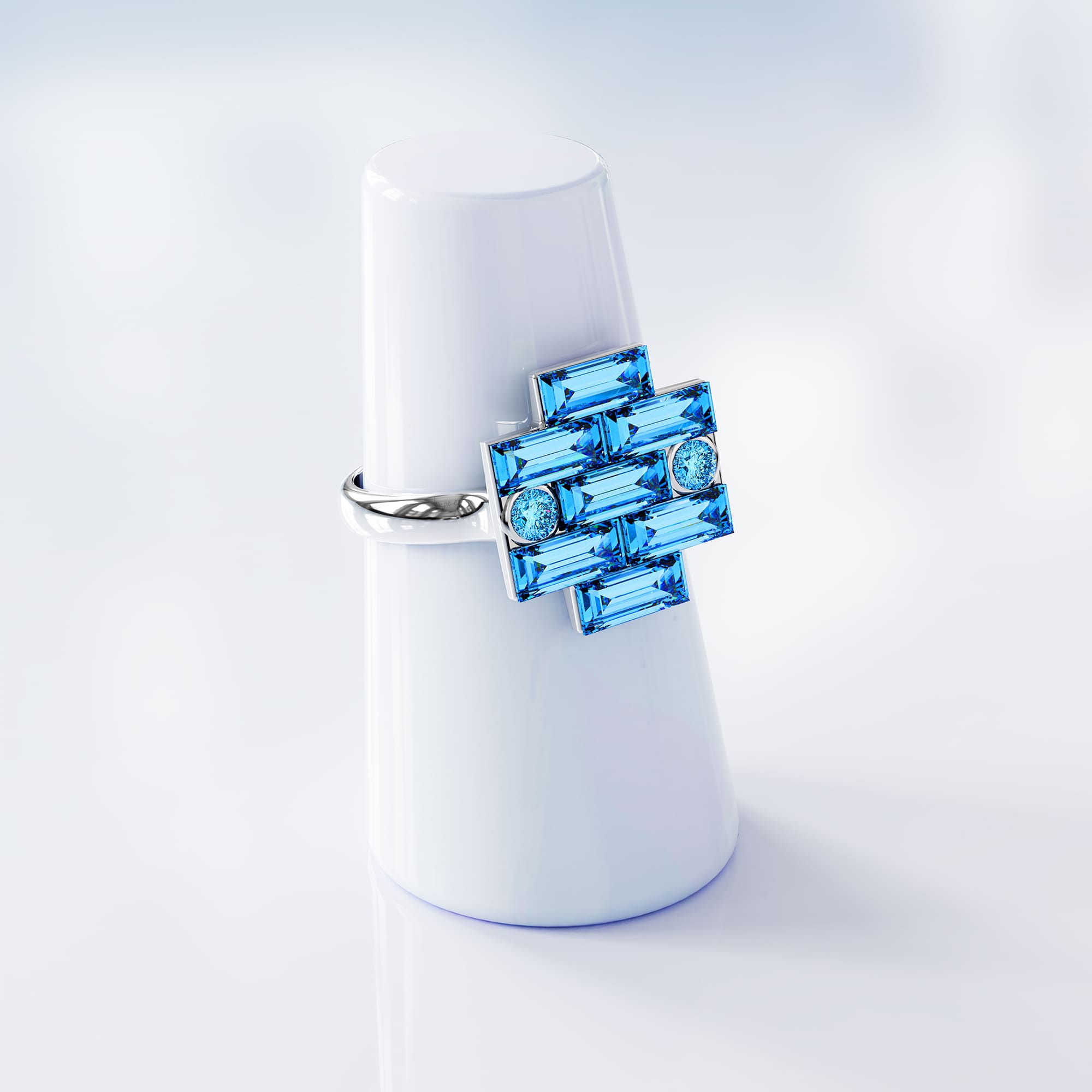 Alana Cocktail Ring Blue Embellished With SWAROVSKI® Crystals