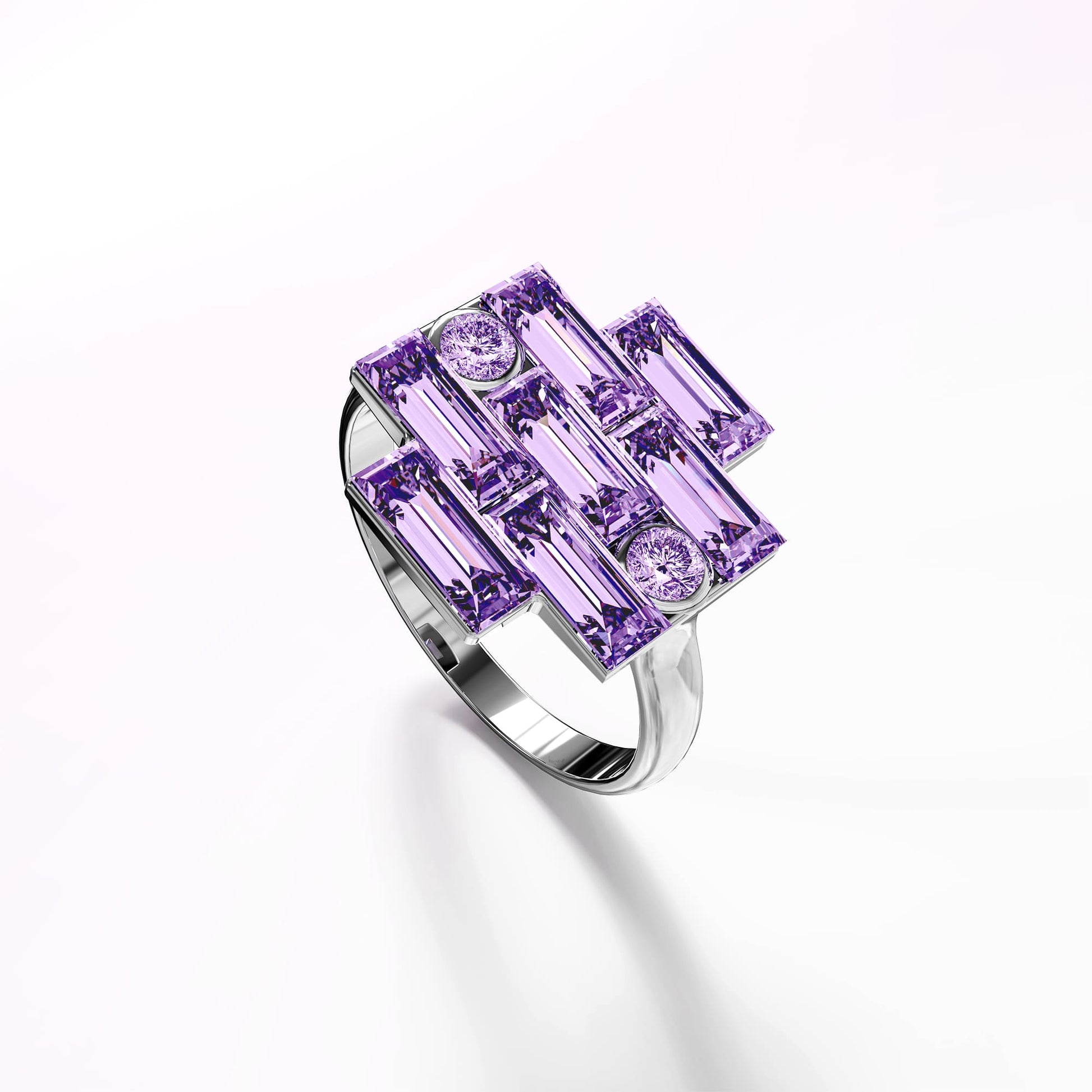 Alana Cocktail Ring Purple Embellished With SWAROVSKI¬Æ Crystals