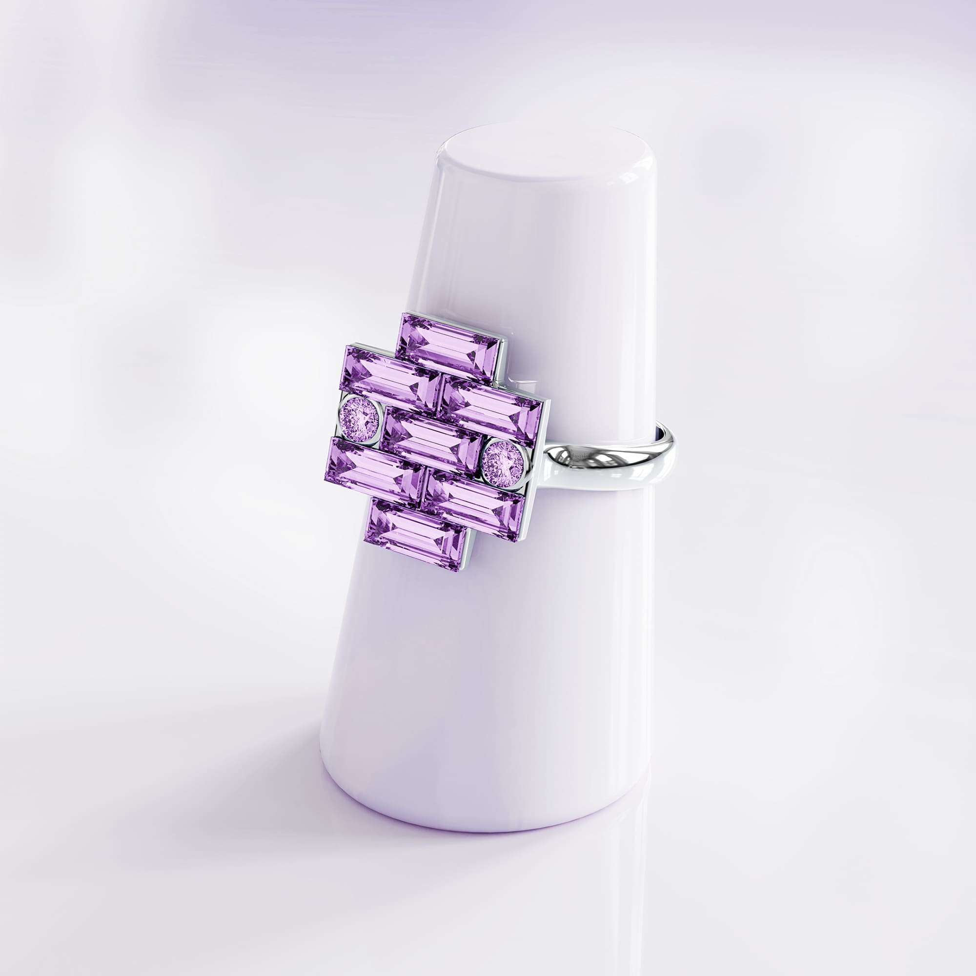 Alana Cocktail Ring Purple Embellished With SWAROVSKI® Crystals