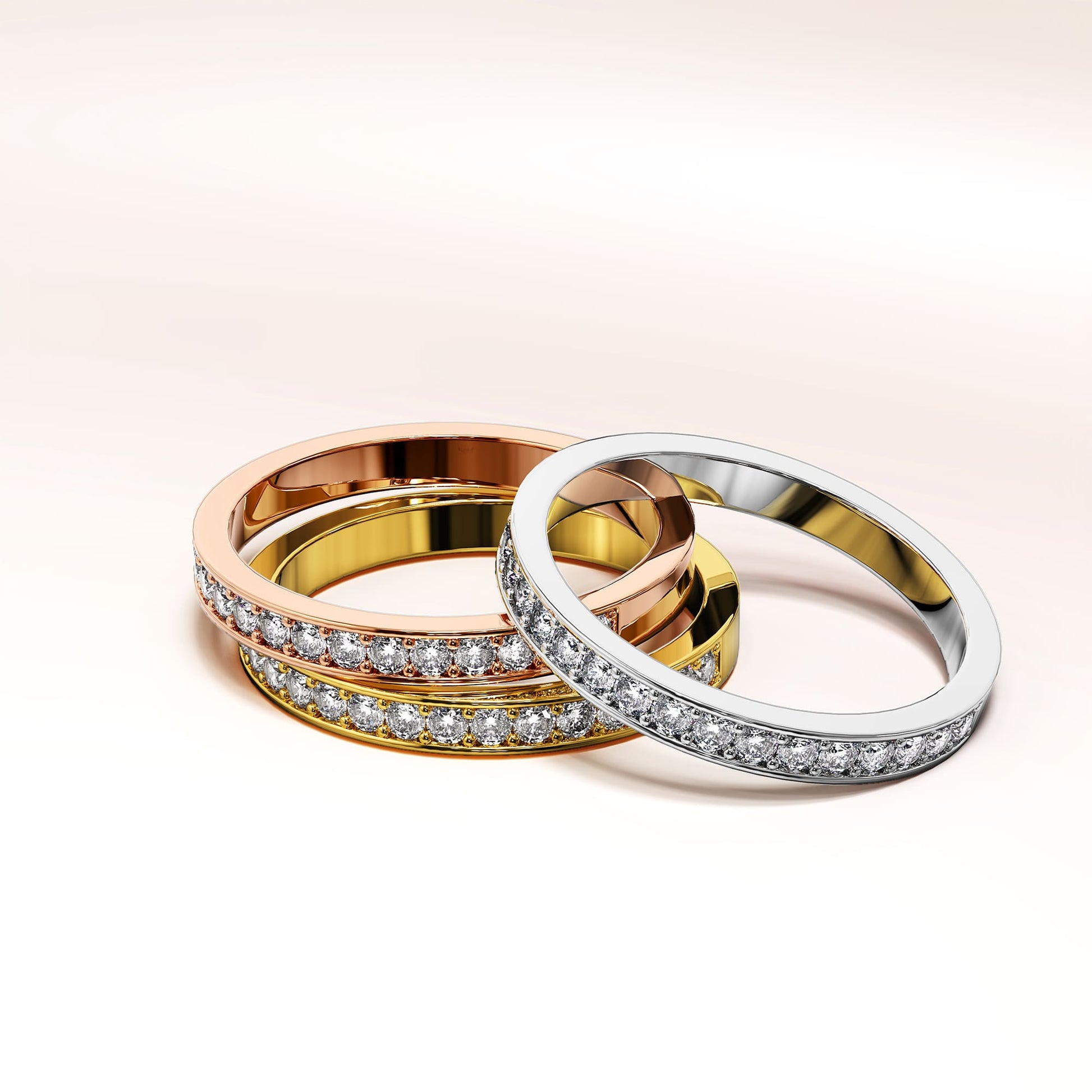 3pc Ring Set Embellished With SWAROVSKI¬Æ Crystals