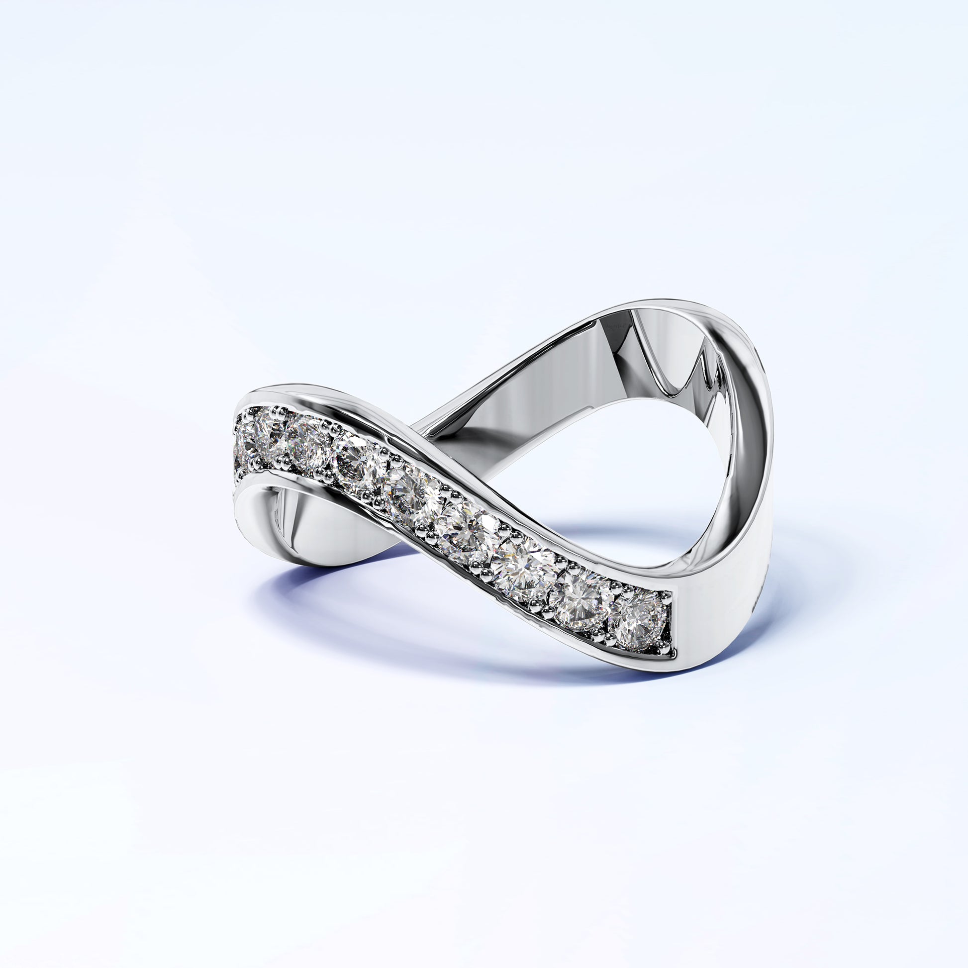 Contortion Ring Embellished With SWAROVSKI¬Æ Crystals White Gold