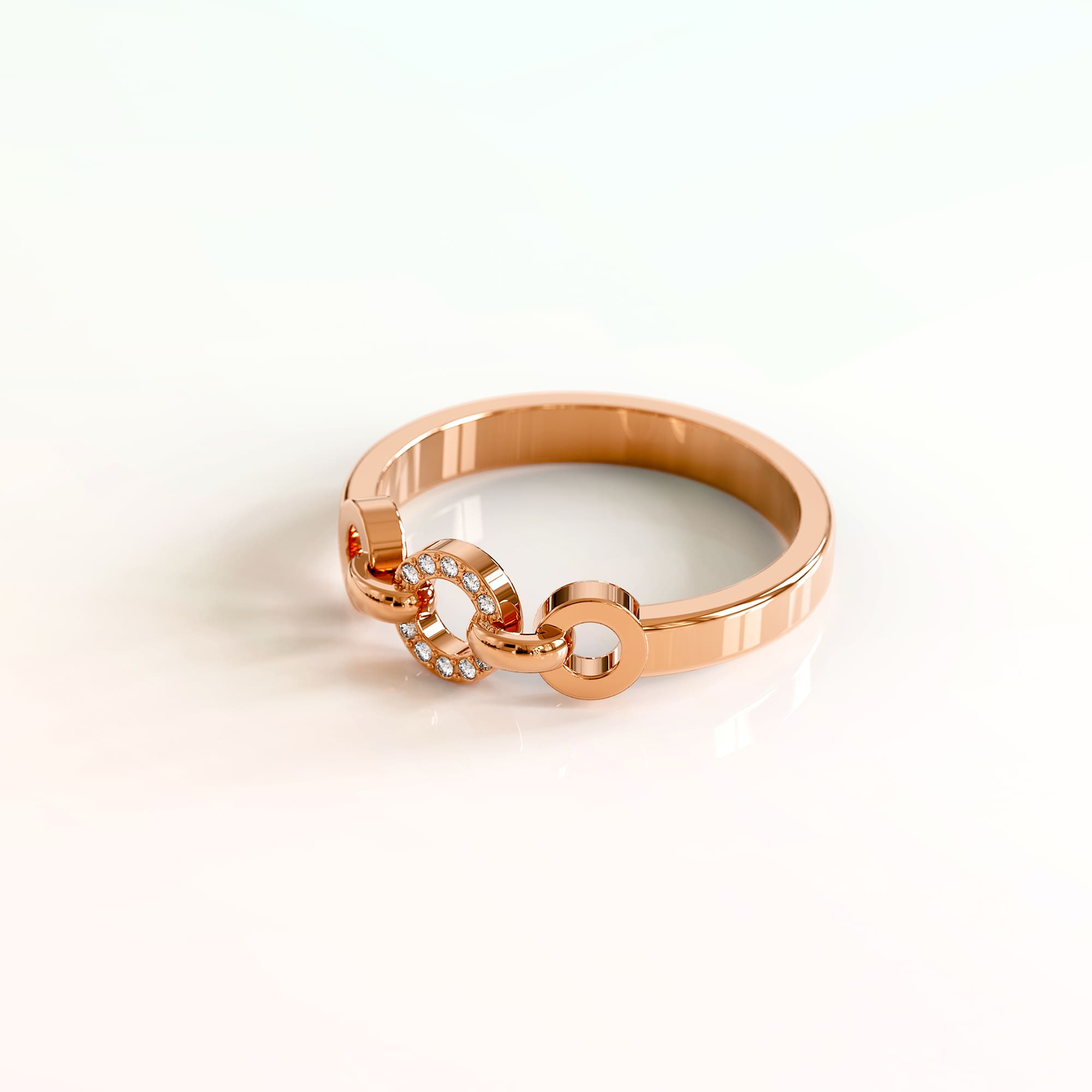 Orbit of Trinity Ring Embellished with SWAROVSKI® Crystals in Rose Gold