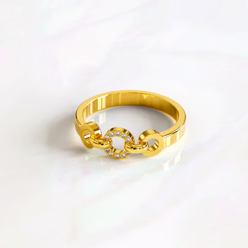 Orbit of Trinity Ring Embellished with SWAROVSKI® Crystals in Gold