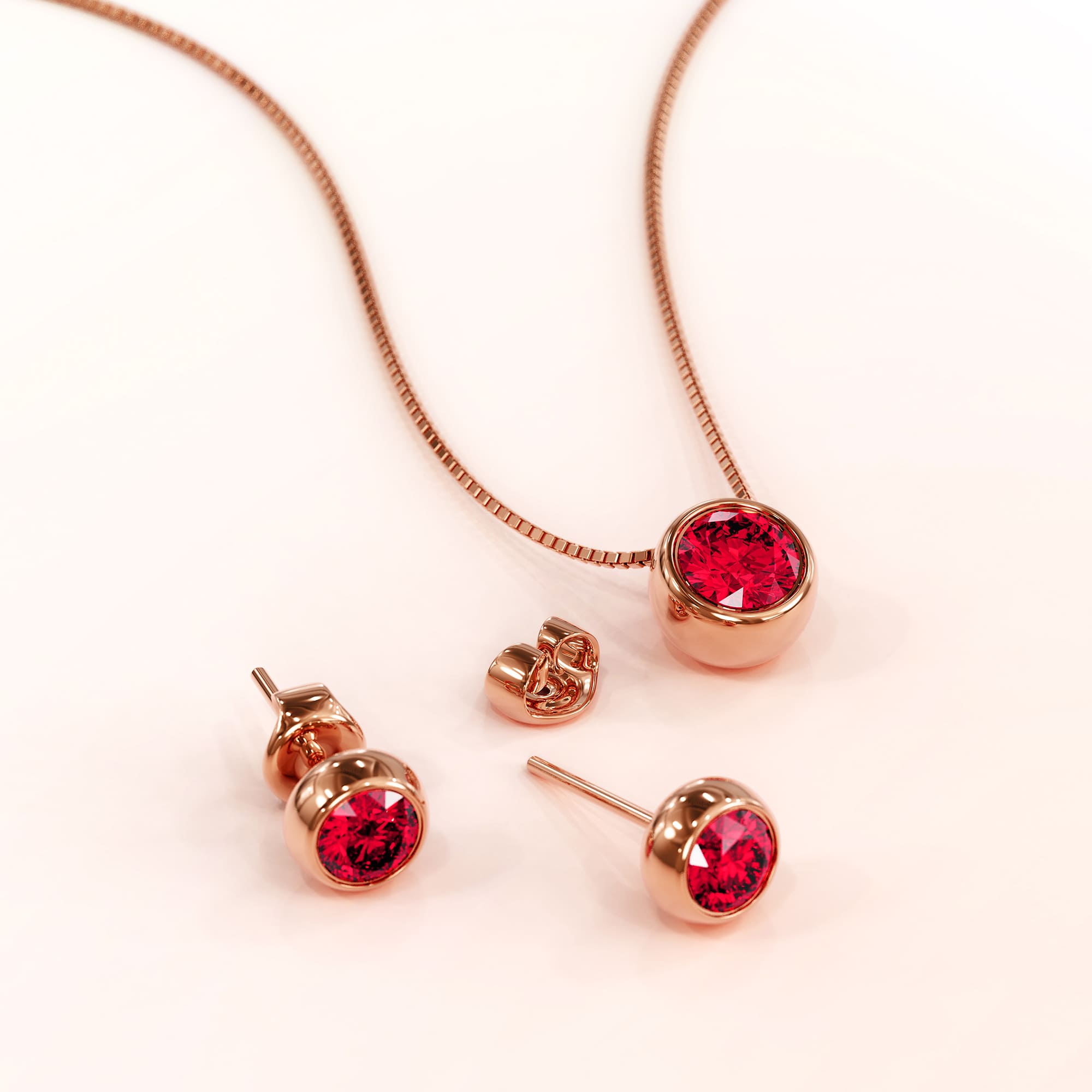 Boxed Opulence Boxed Set Embellished with Ruby SWAROVSKI® Crystals in Rose Gold