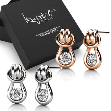 Boxed 2 Pairs Indulge Earrings Set Embellished with SWAROVSKI® crystals