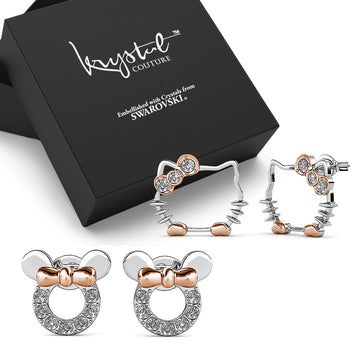 Boxed 2pc Earrings Set Embellished with SWAROVSKI® Crystals