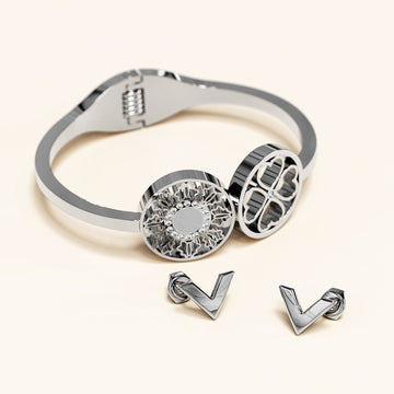 Boxed 2pc White Gold Layered Jewellery Gift Set