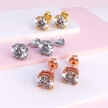 Boxed Solitaire Earrings Set Embellished with SWAROVSKI® Crystals