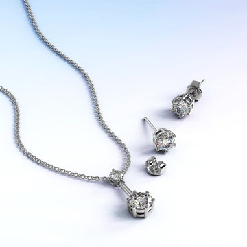 Boxed Divine Crystal White Gold Set Embellished with SWAROVSKI® Crystals