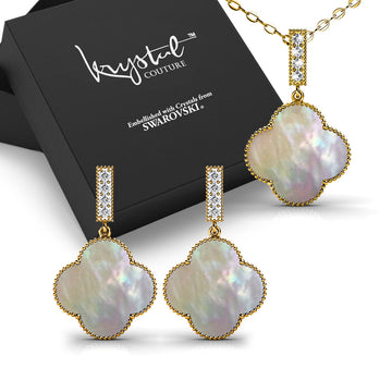 Boxed Gold Milkyway Necklace and Earrings Set Embellished with SWAROVSKI® Crystals