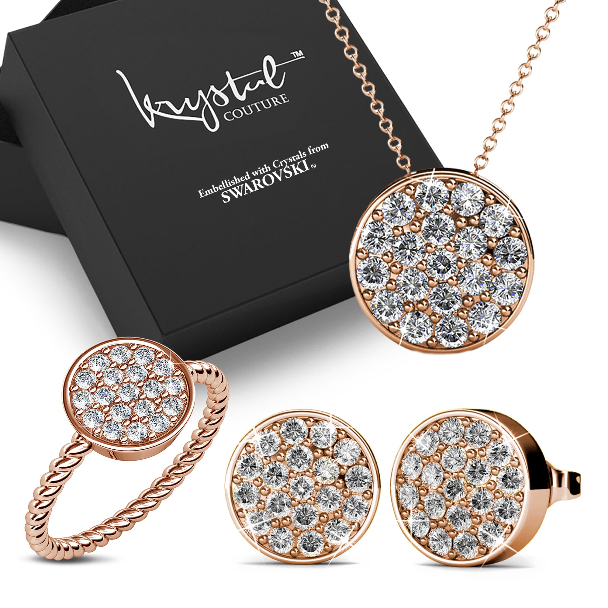Boxed Rose Gold Pave Full Set Embellished with SWAROVSKI® Crystals