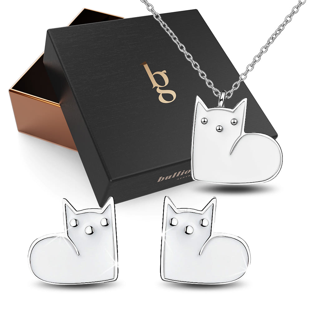 Boxed MewMew Necklace and Earrings Set