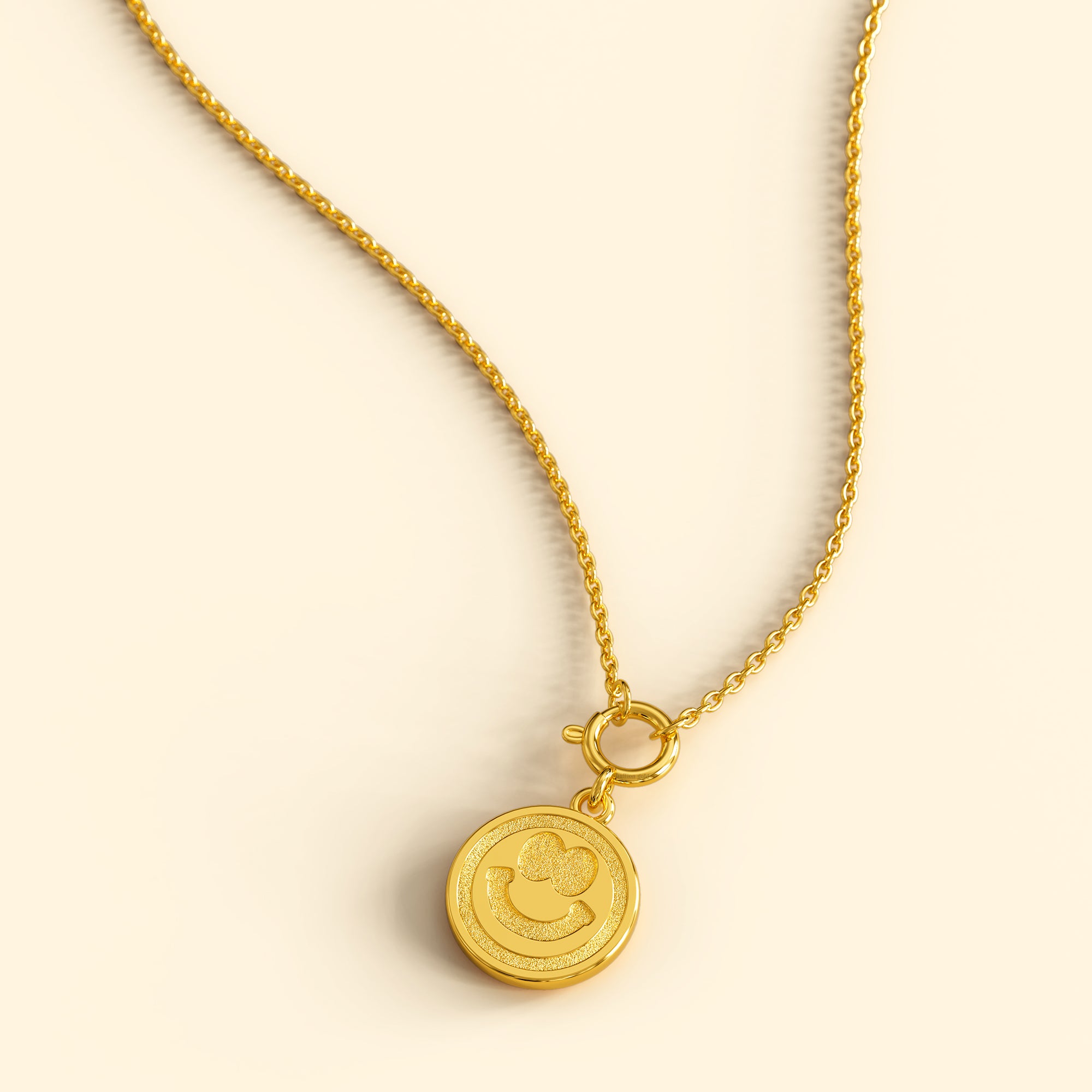 Smiley Charm Gold Necklace 